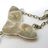 Art Nouveau Sterling Silver, Enamel & Pearl Lavalier Drop Pendant Antique 1909 Birmingham