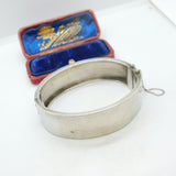 Aesthetic Movement Victorian Sterling Silver & 9ct Gold Bangle Antique c1880
