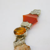 Victorian Scottish Sterling Silver, Agate, Amethyst, Citrine Bracelet Antique c1860