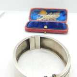 Aesthetic Movement Victorian Sterling Silver & 9ct Gold Bangle Antique c1880