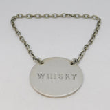 Sterling Silver Circular Whisky Decanter Label Antique 1935 Chester Grey & Co.