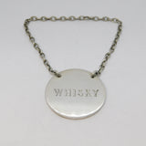 Sterling Silver Circular Whisky Decanter Label Antique 1935 Chester Grey & Co.