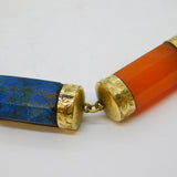 Victorian Scottish Gold Plated & Mixed Agate Cartridge Bracelet Antique c1860