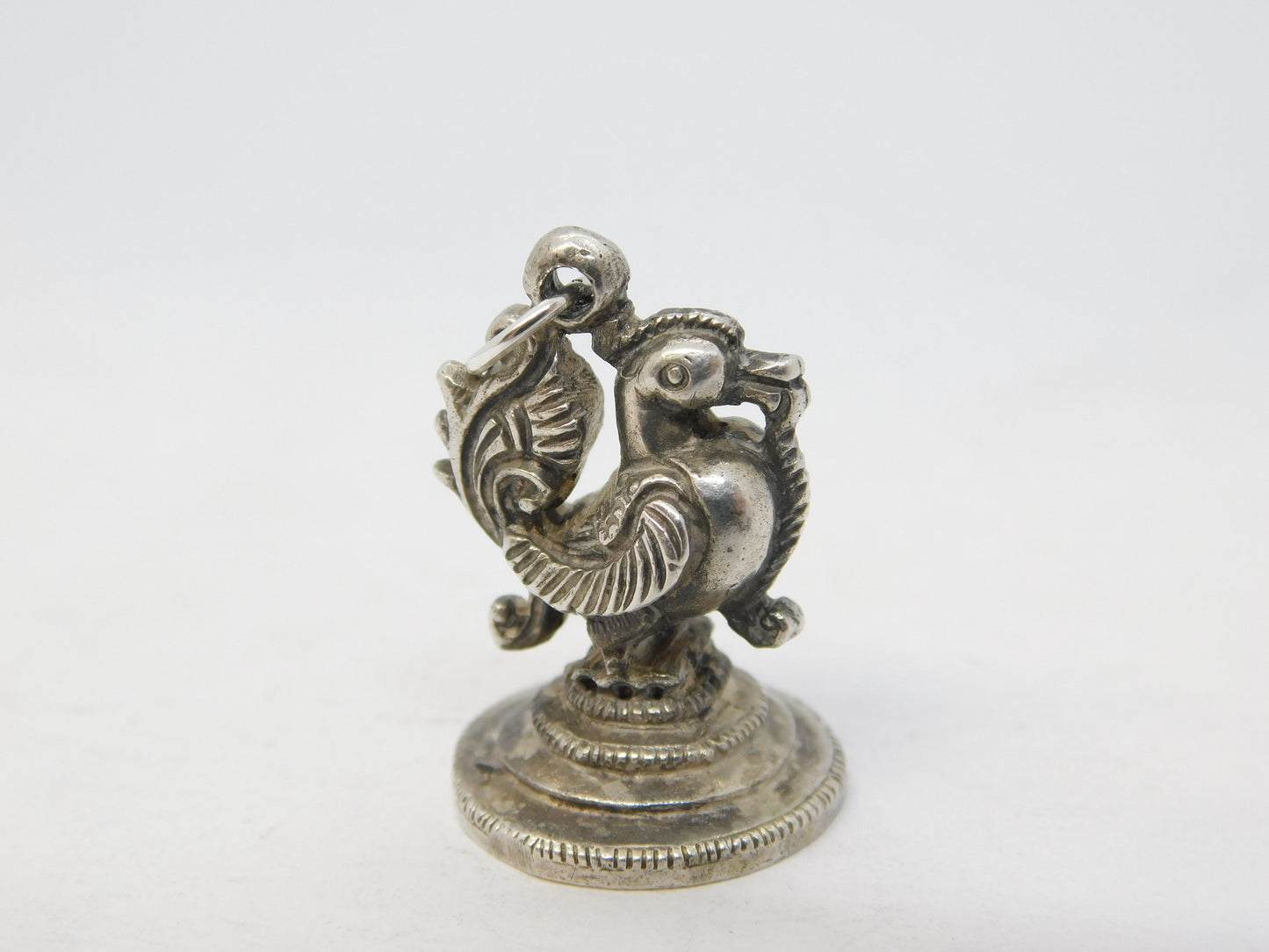 19th Century Indian Hindu Cast Sterling Silver God Charm Pendant Antique c1890
