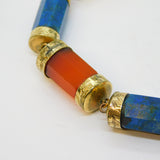 Victorian Scottish Gold Plated & Mixed Agate Cartridge Bracelet Antique c1860