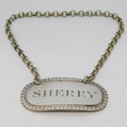George III Sterling Silver Sherry Decanter Label Antique 1813 Birmingham
