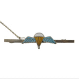 WWII-era Sterling Silver Enamel Airbourne Forces SAS Brooch Antique c1940