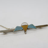 WWII-era Sterling Silver Enamel Airbourne Forces SAS Brooch Antique c1940