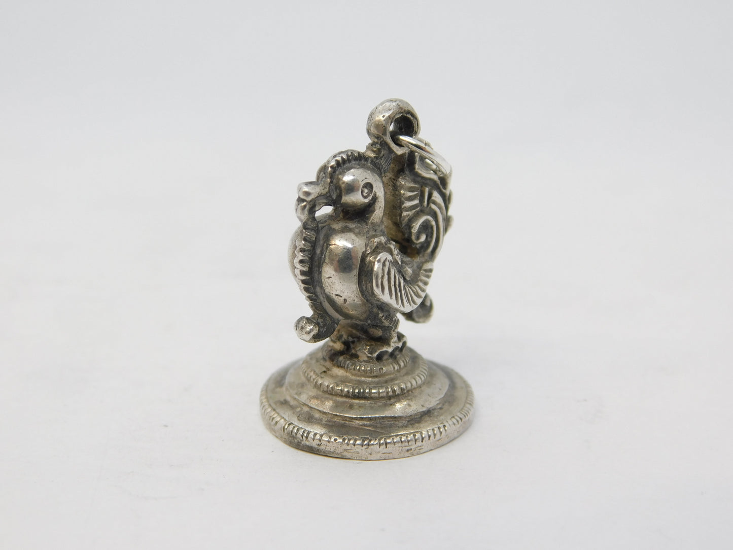 19th Century Indian Hindu Cast Sterling Silver God Charm Pendant Antique c1890