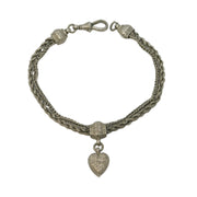 19th Century Sterling Silver Albertina Fancy Link Bracelet Antique c1880