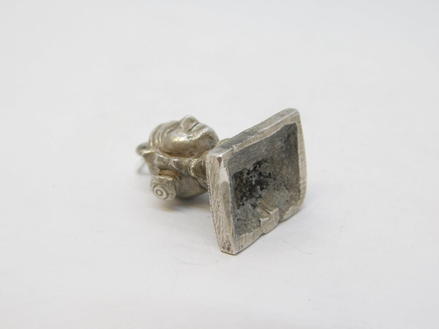 19th Century Indian Hindu Cast Sterling Silver God Charm Pendant Antique c1890