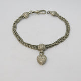 19th Century Sterling Silver Albertina Fancy Link Bracelet Antique c1880