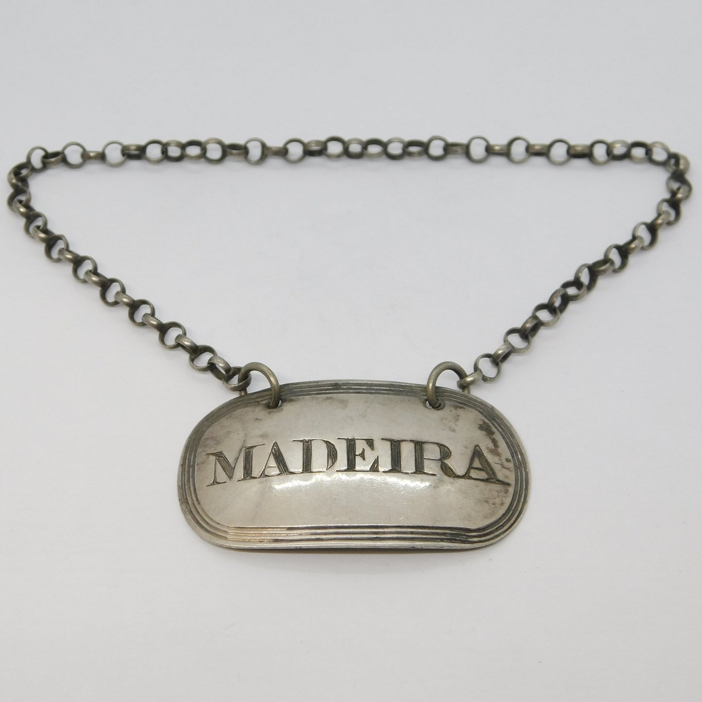 George IV Sterling Silver Madeira Wine Decanter Label Antique 1823 London