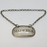 George IV Sterling Silver Madeira Wine Decanter Label Antique 1823 London