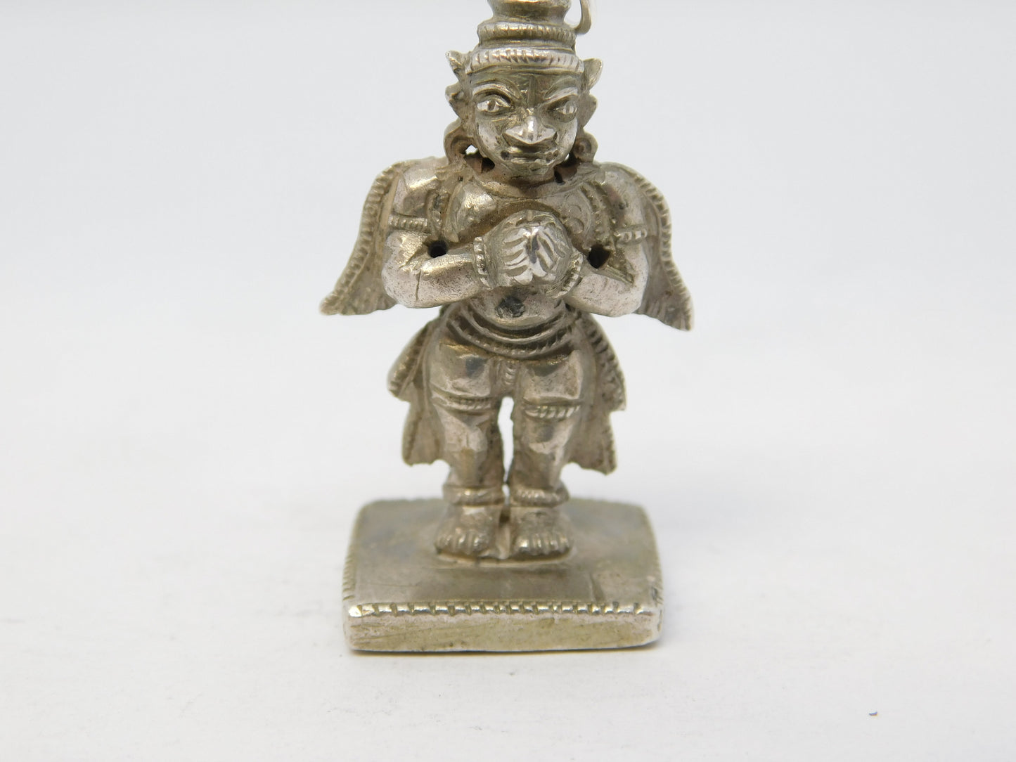 19th Century Indian Hindu Cast Sterling Silver Charm Pendant Antique c1890