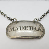 George IV Sterling Silver Madeira Wine Decanter Label Antique 1823 London