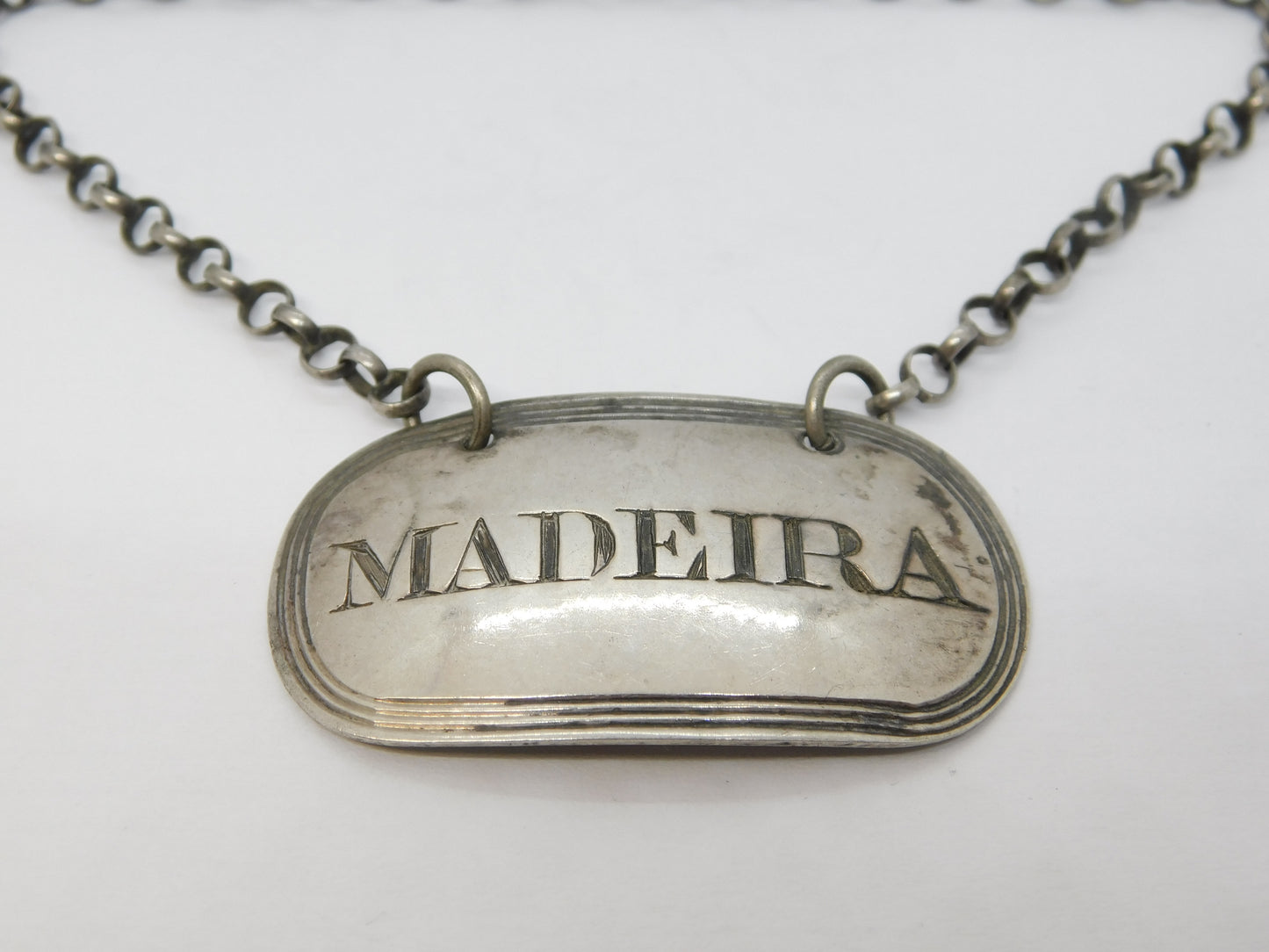 George IV Sterling Silver Madeira Wine Decanter Label Antique 1823 London