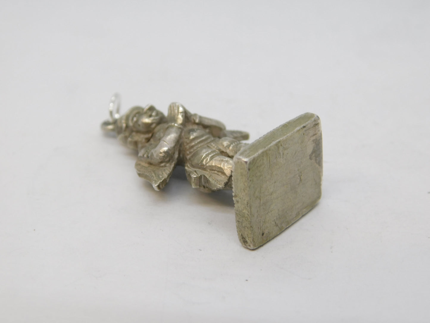 19th Century Indian Hindu Cast Sterling Silver Charm Pendant Antique c1890