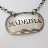 George IV Sterling Silver Madeira Wine Decanter Label Antique 1823 London