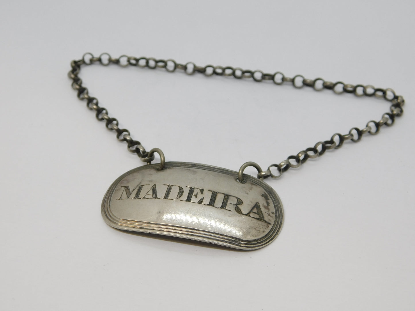 George IV Sterling Silver Madeira Wine Decanter Label Antique 1823 London