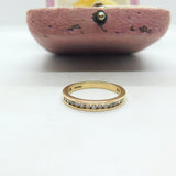 9ct Yellow Gold & 0.26ct Diamond Half Eternity Ring Vintage c1980 Sheffield