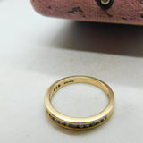 9ct Yellow Gold & 0.26ct Diamond Half Eternity Ring Vintage c1980 Sheffield