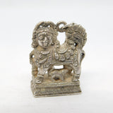 19th Century Indian Cast Sterling Silver Hindu God Charm Pendant Antique c1890