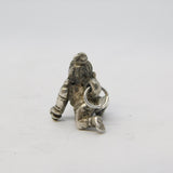 19th Century Indian Cast Sterling Silver Hindu God Charm Pendant Antique c1890