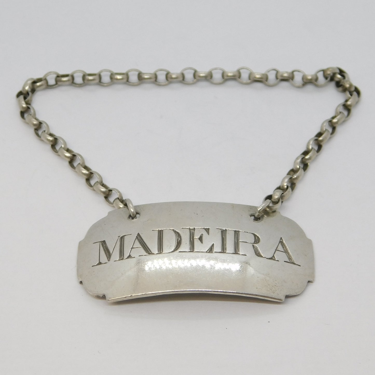 George III Sterling Silver Madeira Decanter Label Antique 1802 London