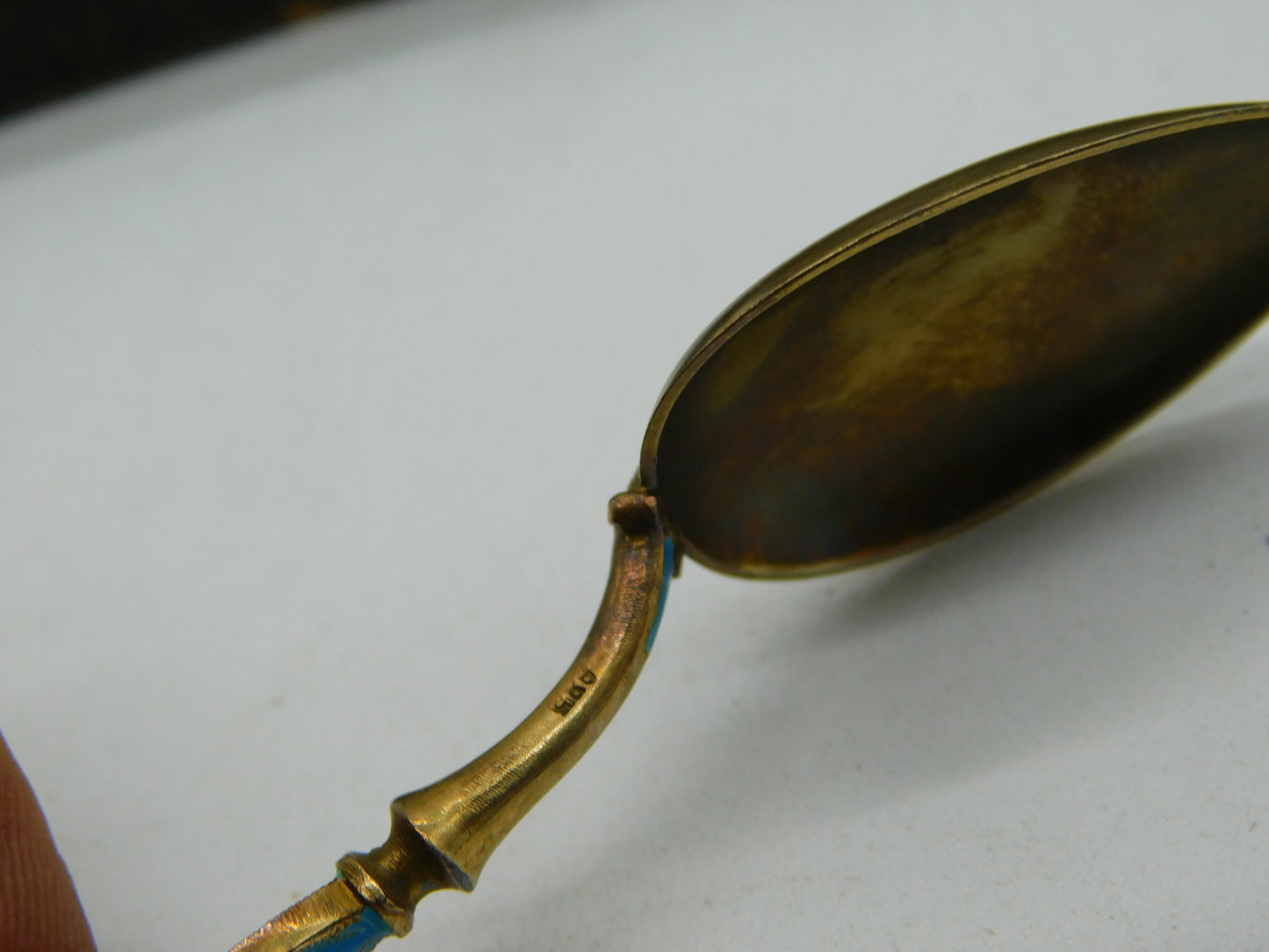 David Andersen Norway Boxed Sterling Silver Gilt Enamel Teaspoon Set Antique c1930
