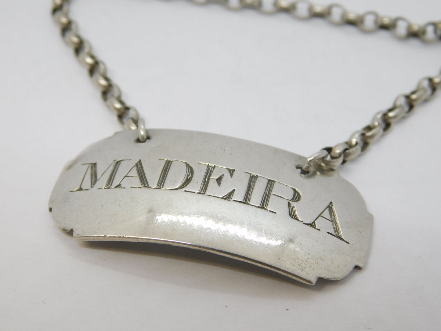 George III Sterling Silver Madeira Decanter Label Antique 1802 London