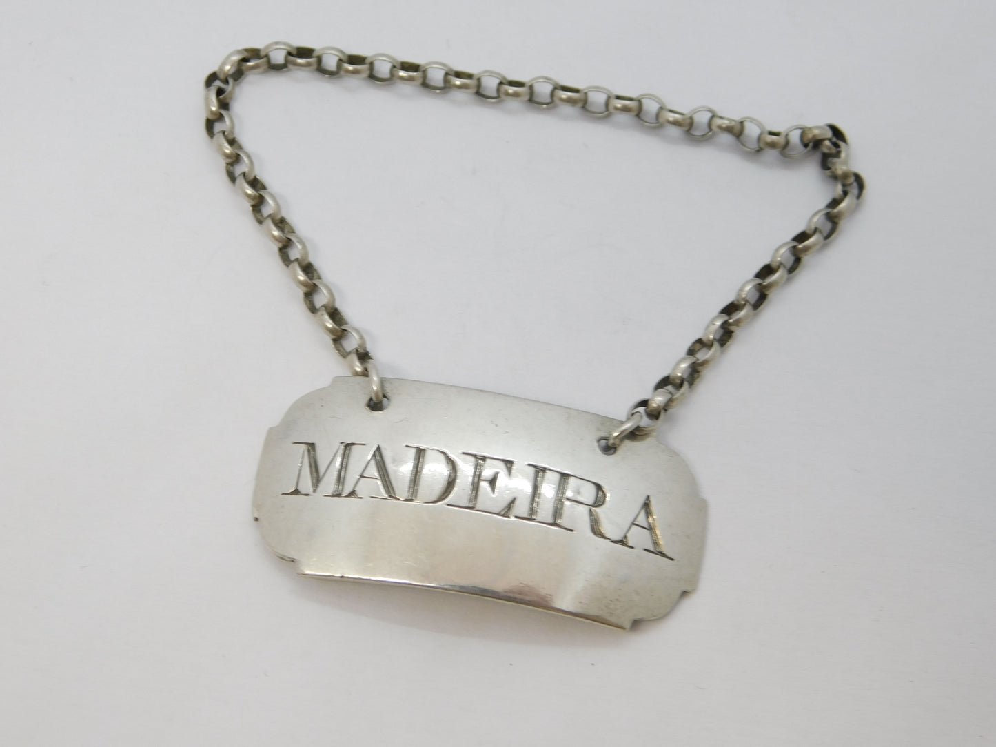 George III Sterling Silver Madeira Decanter Label Antique 1802 London