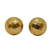 Victorian 9ct Yellow Gold Planished Stud Earrings Antique c1880