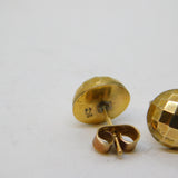 Victorian 9ct Yellow Gold Planished Stud Earrings Antique c1880