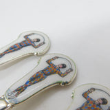 Sterling Silver Colourful Enamel Harlequins Souvenir Spoons Antique 1928 Deco