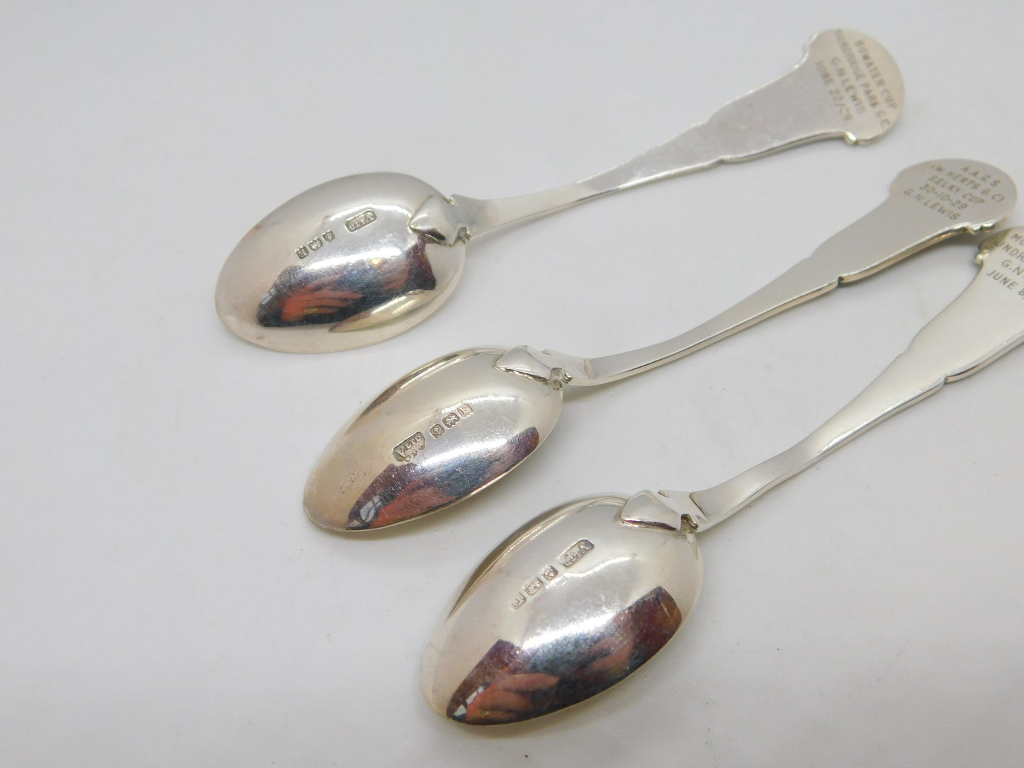 Sterling Silver Colourful Enamel Harlequins Souvenir Spoons Antique 1928 Deco