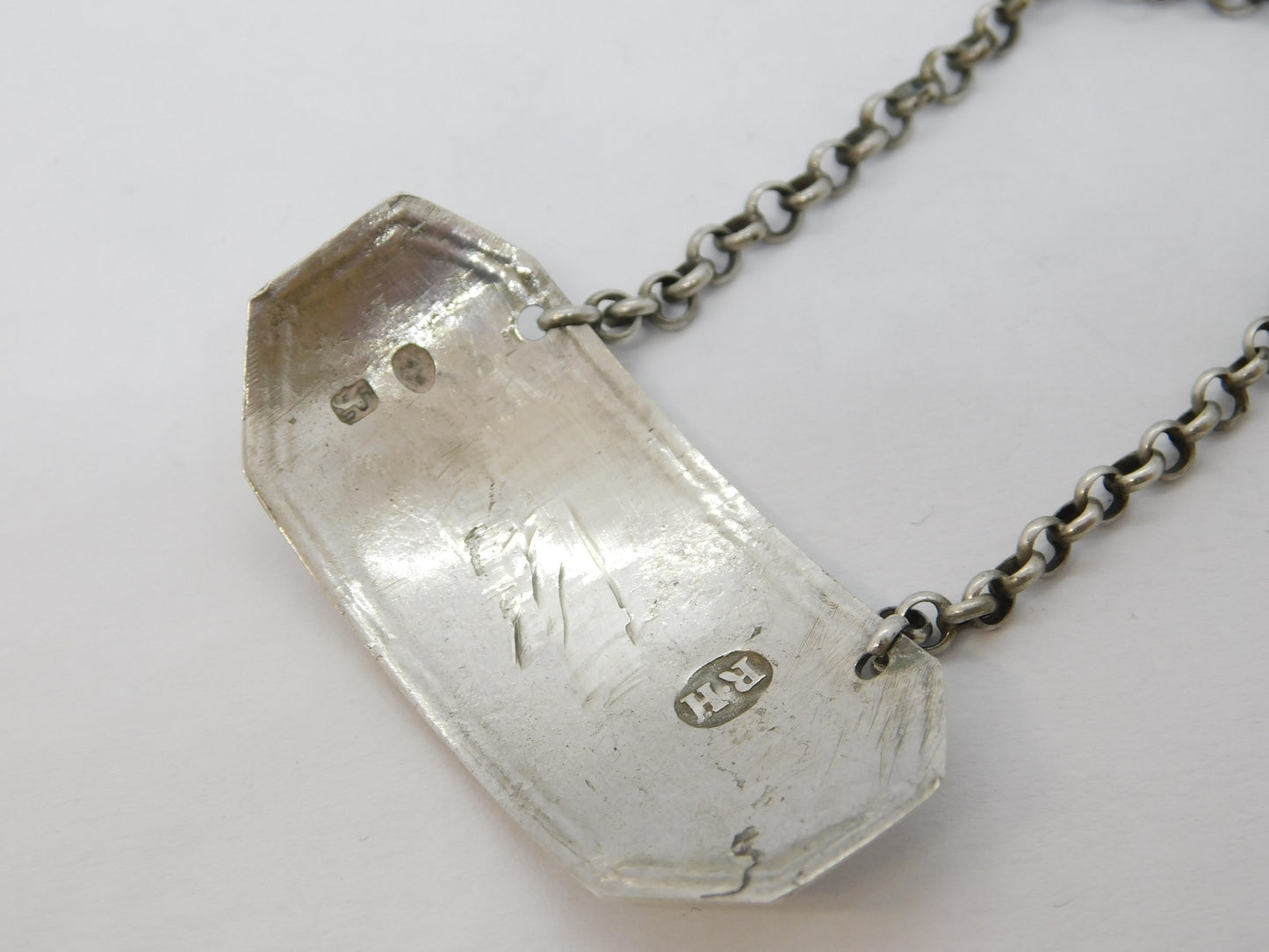 George III Sterling Silver Rum Decanter Label Antique c1780 Robert Hennell I