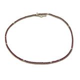 18ct White Gold, Ruby & Diamond Set Tennis Bracelet Vintage c1990