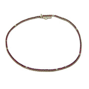 18ct White Gold, Ruby & Diamond Set Tennis Bracelet Vintage c1990