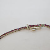 18ct White Gold, Ruby & Diamond Set Tennis Bracelet Vintage c1990