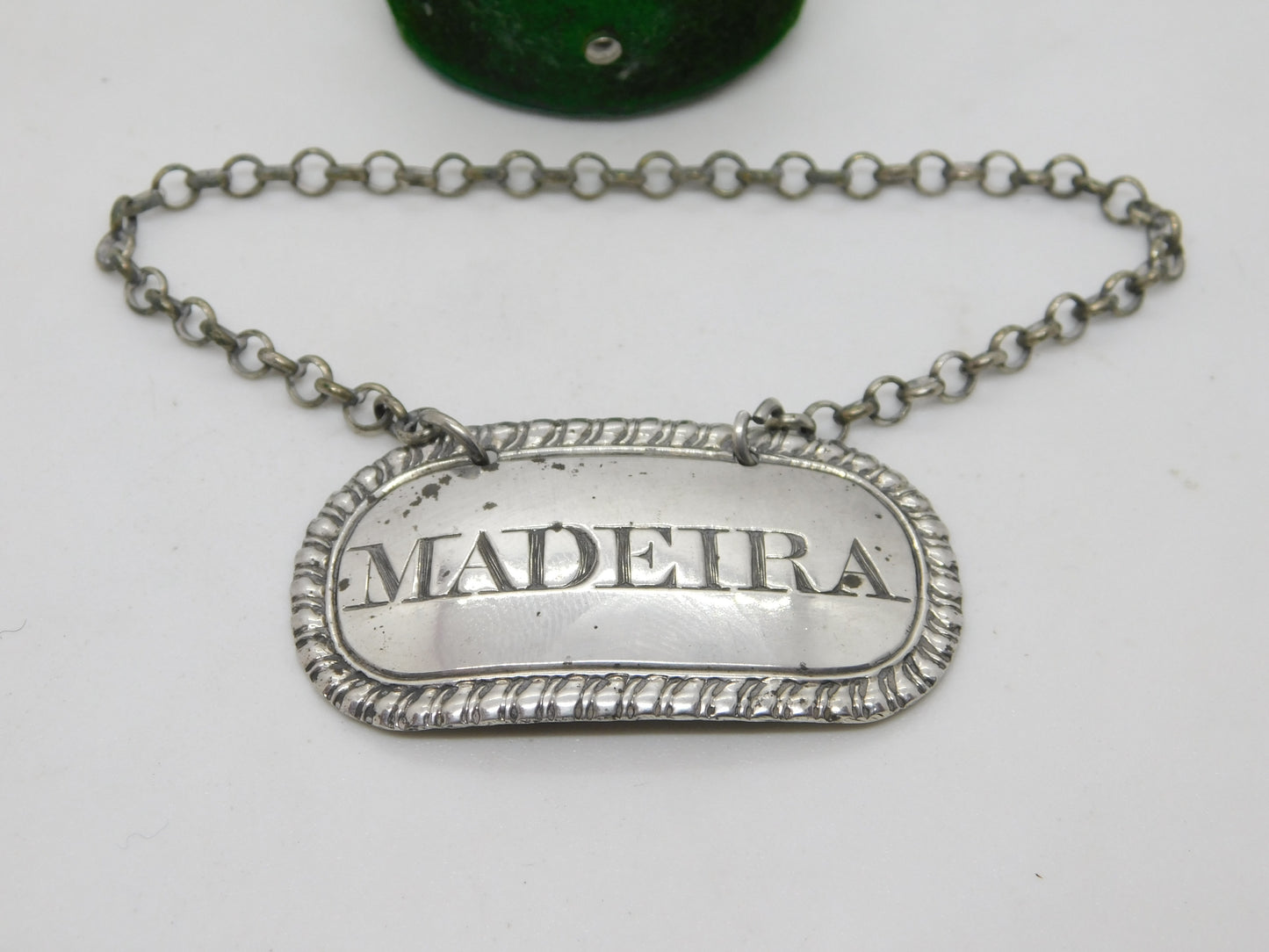 George III Sterling Silver Madeira Decanter Label Antique London 1815