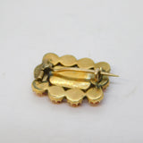 George III 12ct Gold, Red Coral & Hair Set Mourning Brooch Antique c1800