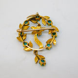 Edwardian 9ct Gold, Seed Pearl, Turquoise Floral Brooch Pendant Antique c1910