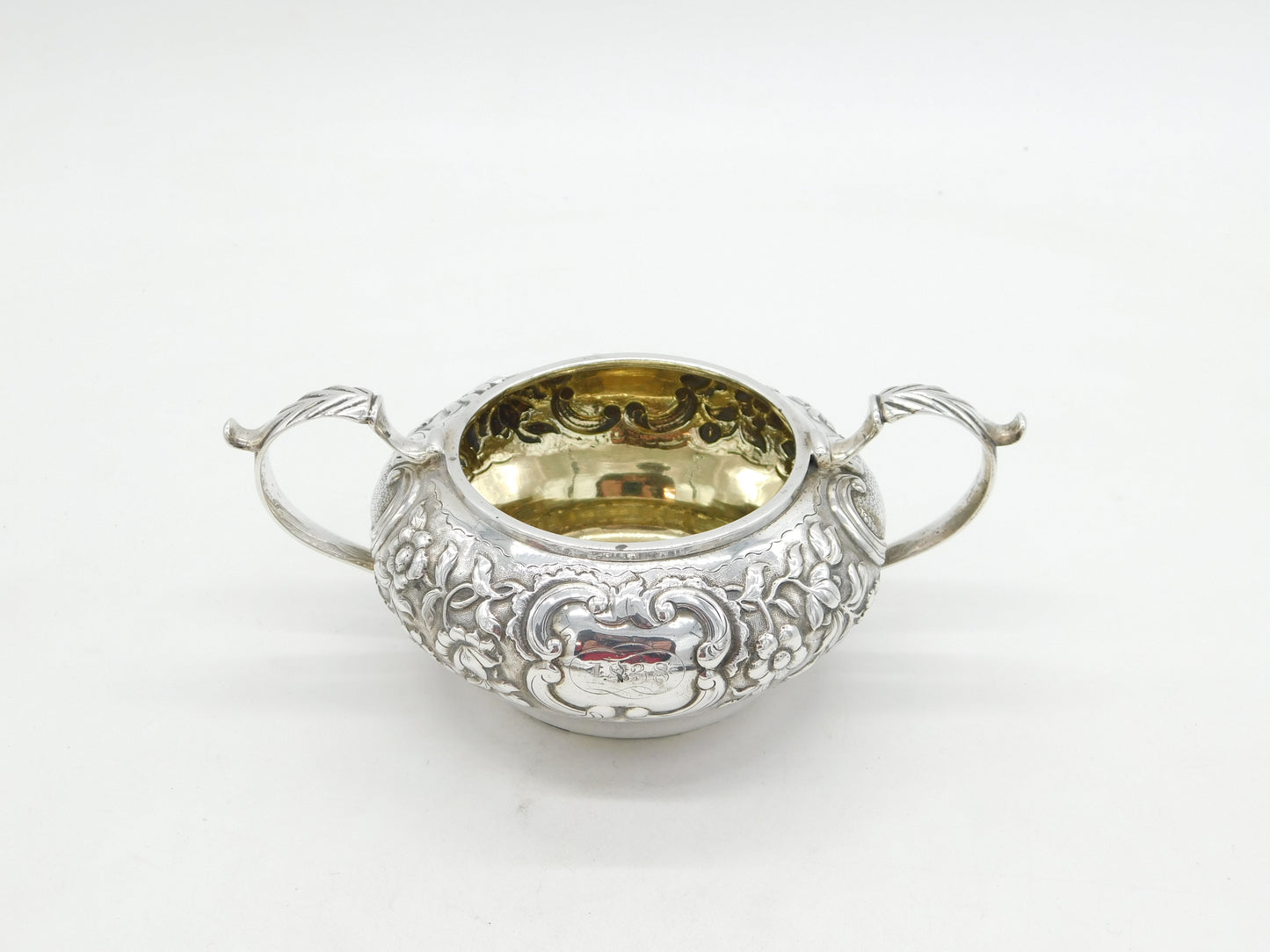 George IV Sterling Silver Floral Pattern Sugar Bowl Antique 1825 London
