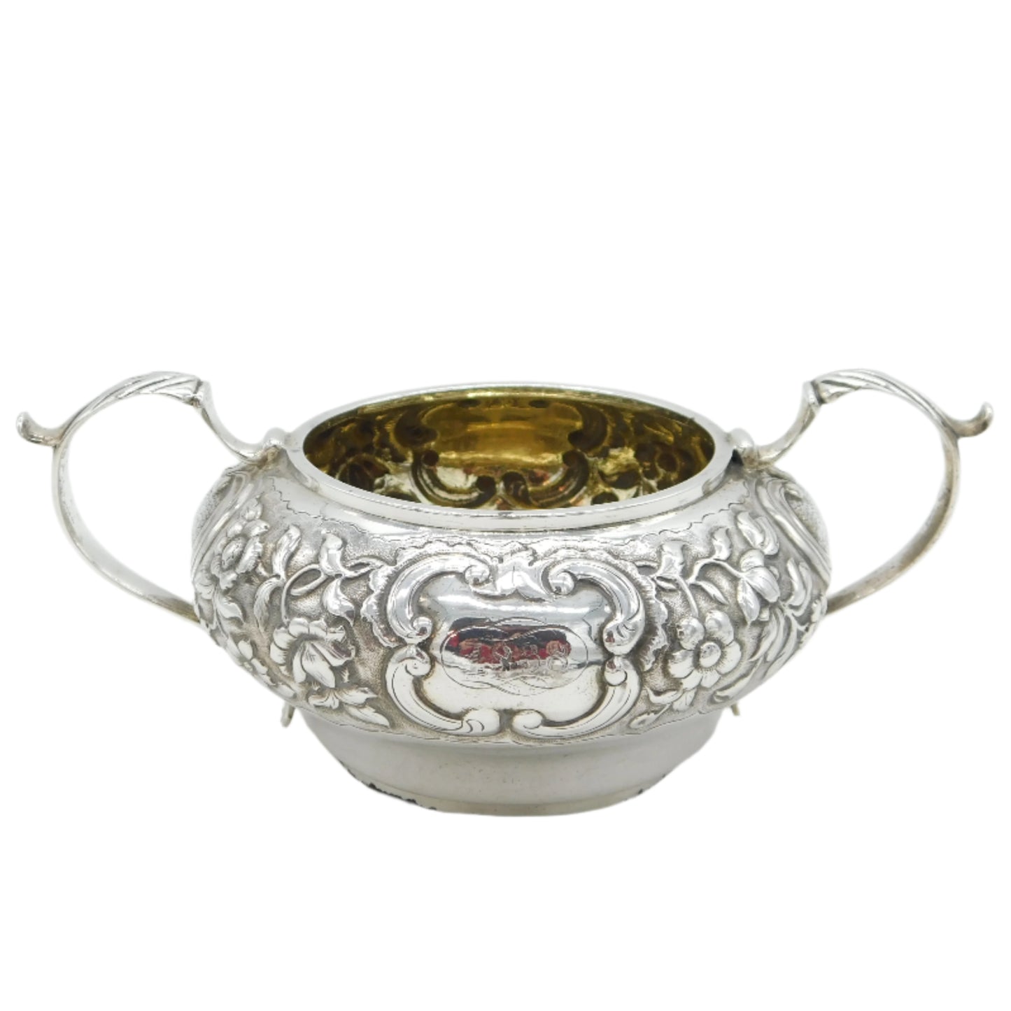 George IV Sterling Silver Floral Pattern Sugar Bowl Antique 1825 London