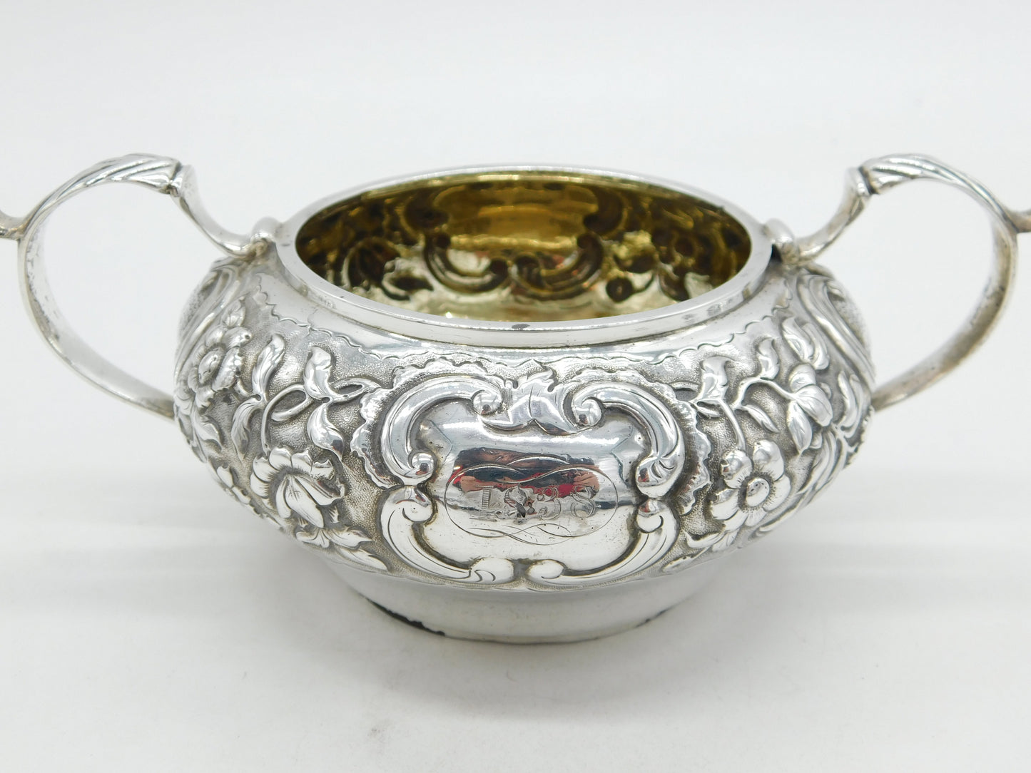George IV Sterling Silver Floral Pattern Sugar Bowl Antique 1825 London