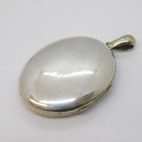 Victorian Aesthetic Large Sterling Silver Swallow Locket Pendant Antique c1880