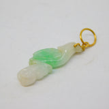 19th Century 22ct Yellow Gold Mounted Carved Green Jade Parrot Pendant Antique