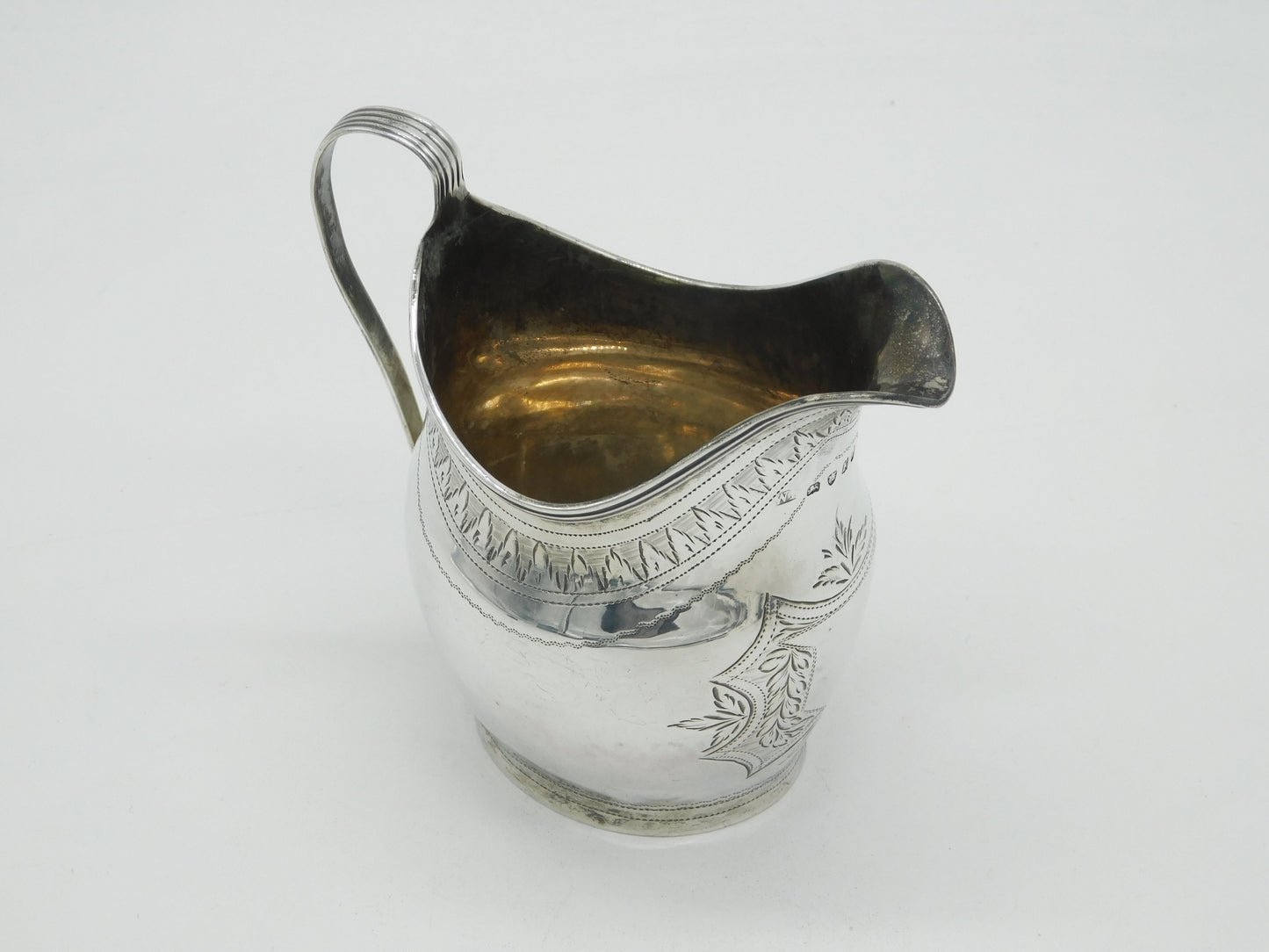 George III Sterling Silver Floral Pattern Cream Jug Antique 1801 London