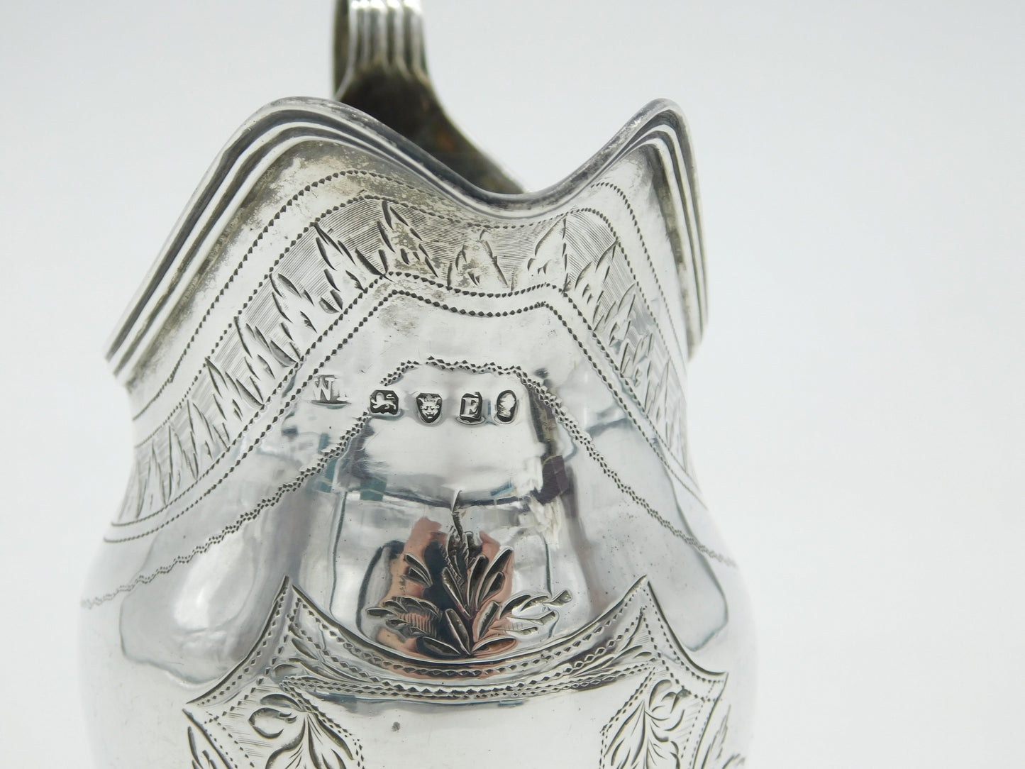George III Sterling Silver Floral Pattern Cream Jug Antique 1801 London